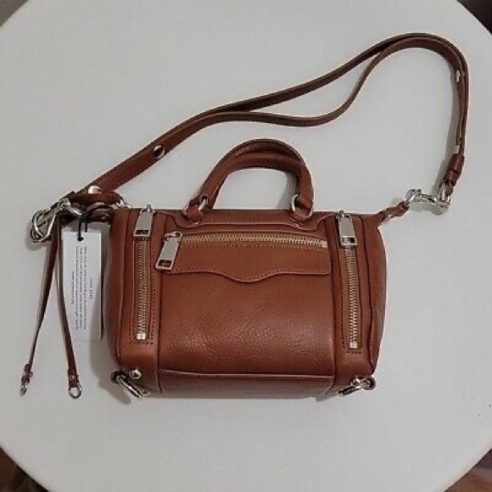 Rebecca Minkoff Caramel 100% Genuine Leather Handbag/Crossbody Satchel - Picture 9 of 9